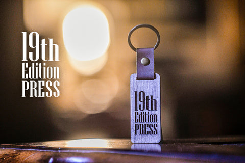 19th Edition: 19th Edition Press Wood/Leather Keychain