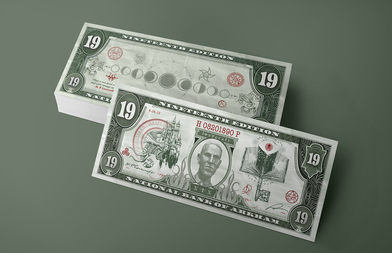 19th Edition: H.P. Lovecraft $19 Dollar Bookmark – LightBox & 19th